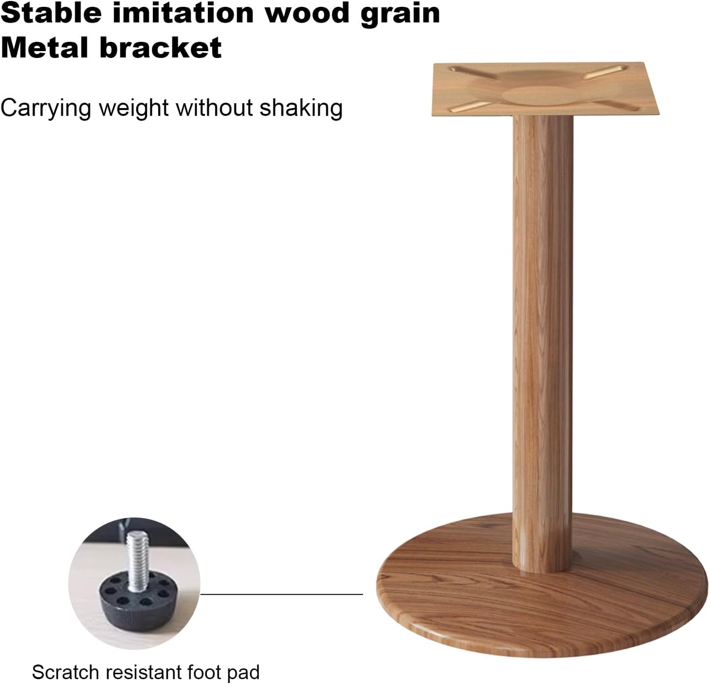 23.62" Mid-Century Modern Square Dining Table for 2 People, Small Dining Room Table with Sturdy Pedestal, Square Kitchen Table for Dining Room, Kitchen, Living Room, Restaurants, Cafes