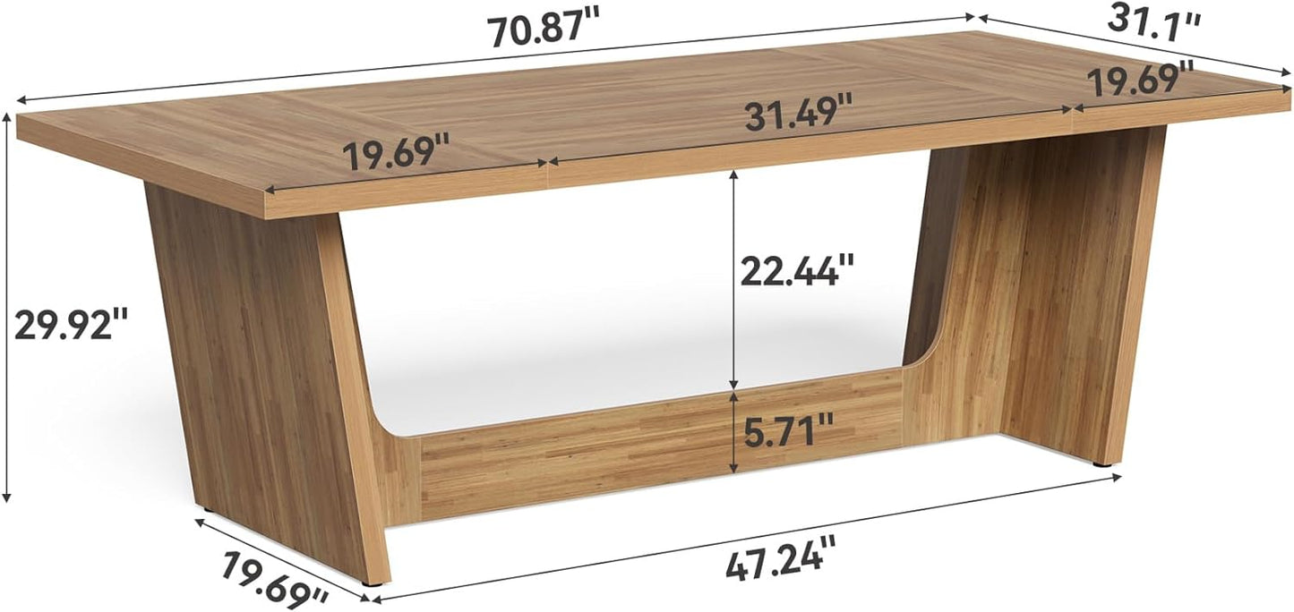 1Easylife 70.87 Inches Long Executive Desk, Wooden Computer Desk, Industrial Simple Study Writing Table, Large Workstation Business Furniture for Home Office, Oak