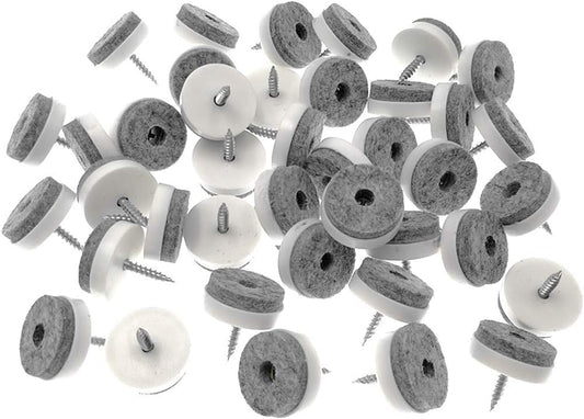 ALIMITOPIA 40pcs Screw-on Furniture Felt Pad Chair Glide Slider Hardwood Floor Protector for Wooden Leg Feet of Chair Table Furniture(Φ20mm or 0.8";White)