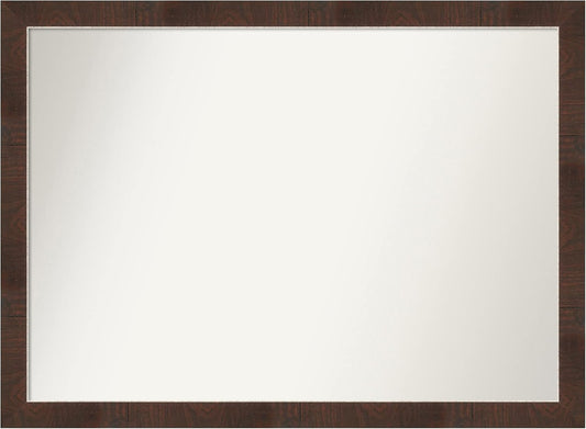 Amanti Art Brown Bathroom Mirror for Over Sink, 32x43 Wildwood Brown Rectangle Vanity Mirror, X-Large Country Rustic Frame, Hangs Horizonally and Vertically, Bathroom Wall Decor, Non-Beveled Edge