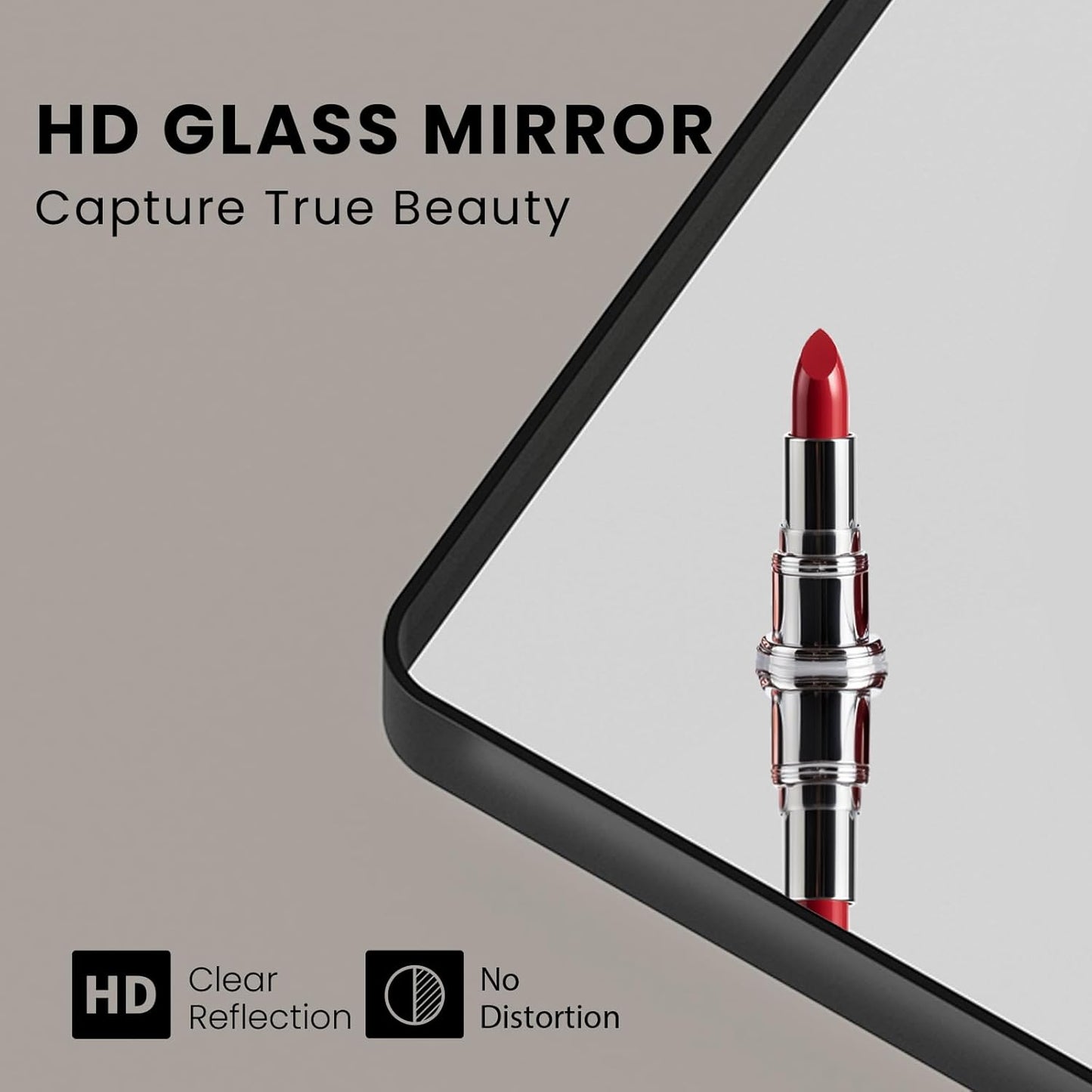 Black Bathroom Mirror 72X36 Inch, Black Metal Framed Mirror for Wall, Rounded Rectangle Matte Bathroom Vanity Mirror with Tempered Glass, Anti-Rust, Horizontal/Vertical