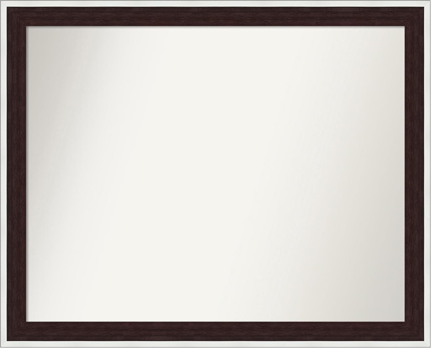 Amanti Art Bathroom Mirror for Over Sink, 25x31 Maya Espresso Silver Rectangle Vanity Mirror, Large Modern Contemporary Frame, Hangs Horizonally and Vertically, Bathroom Wall Decor, Non-Beveled Edge