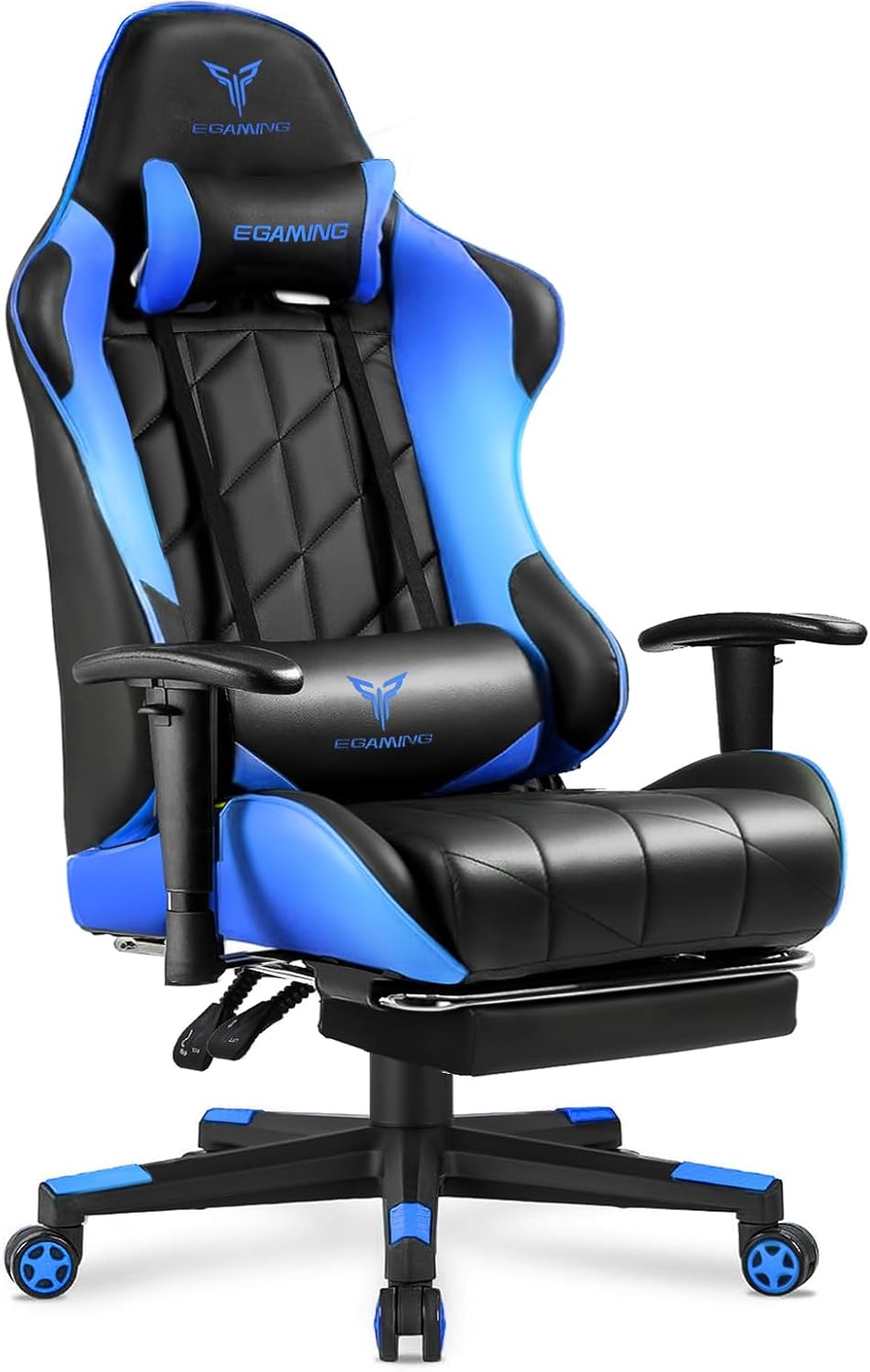 Gaming Chair with 3D Adjustable Armrests, Cow Print Design, Ergonomic Office Chair with High Back, Computer Chair with Footrest,Comfy Diamond Stitching Sest, Game Chair for Adults