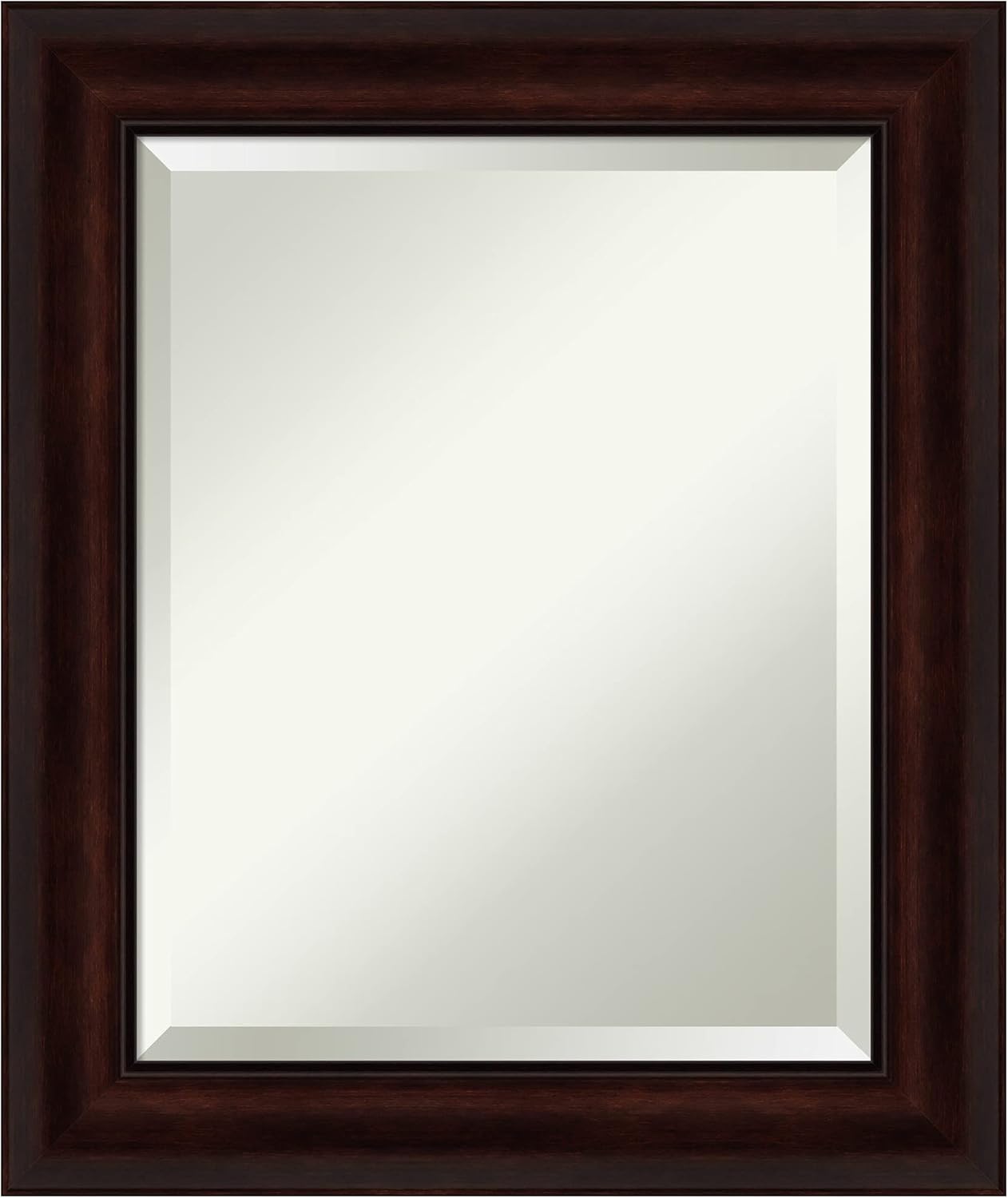 Amanti Art Brown Bathroom Mirror for Over Sink, 25x21 Coffee Bean Brown Rectangle Vanity Mirror, Small Casual Frame, Hangs Horizonally and Vertically, Bathroom Wall Decor, Beveled Edge from WI, USA