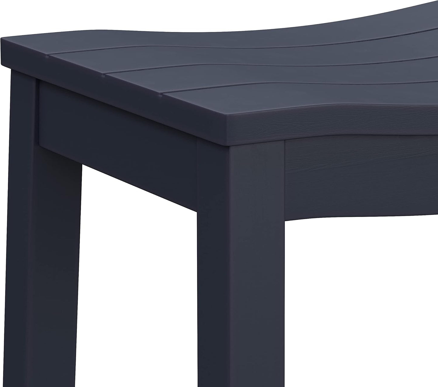 Hillsdale Fiddler Wood Backless Counter Height Stool with Saddle-Style Seat, Navy