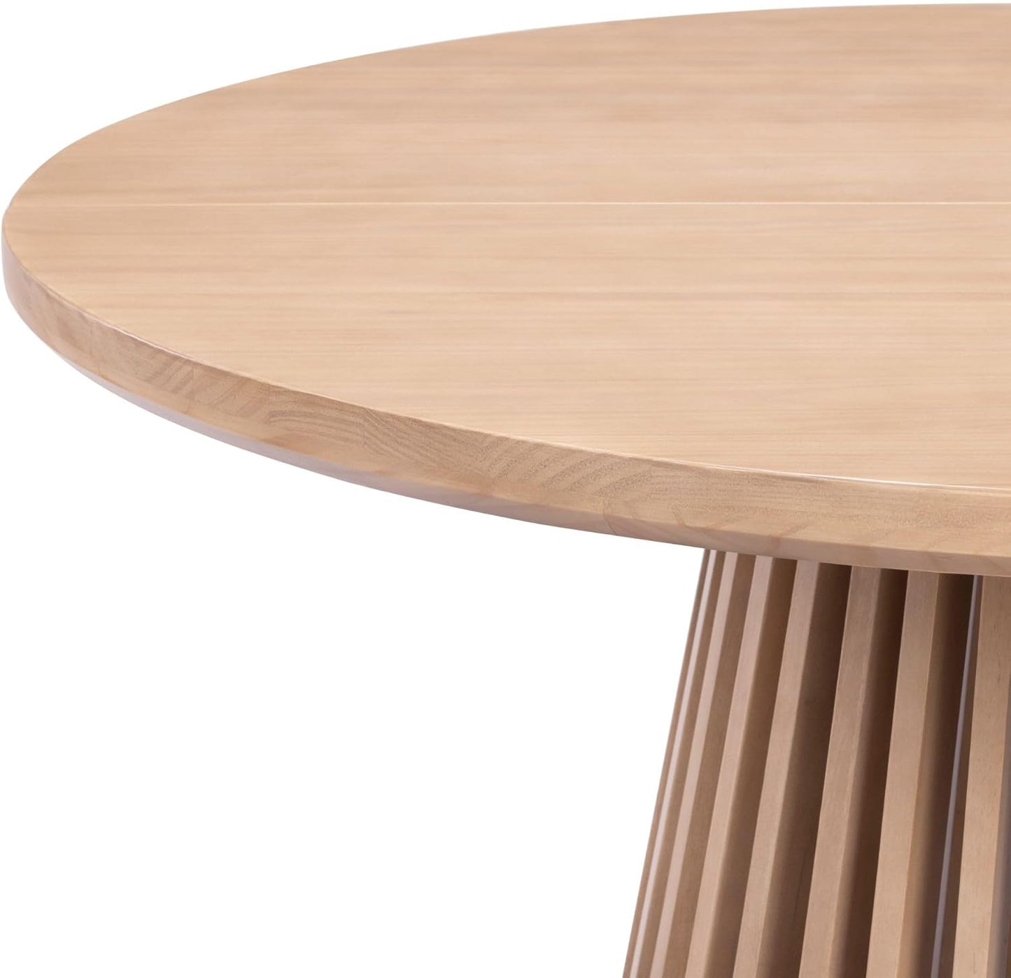 Plank+Beam Lido Round Dining Table, 47", Wooden, Pedestal, Minimalist Kitchen Table for 4 for Dining Room, Blonde