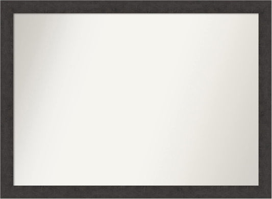 Amanti Art Brown Bathroom Mirror for Over Sink, 33x44 Rustic Plank Espresso Rectangle Vanity Mirror, X-Large Country Rustic Frame, Hangs Horizonally and Vertically, Bathroom Wall Decor, Non-Beveled