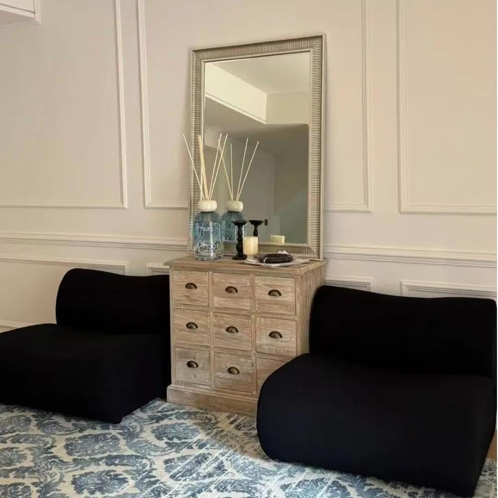 Bean Bag Chairs for Adults, Comfy Floor Sofa with Memory Foam, Giant Bean Bag Couch for Living Room Bedroom Dorm Office, Black