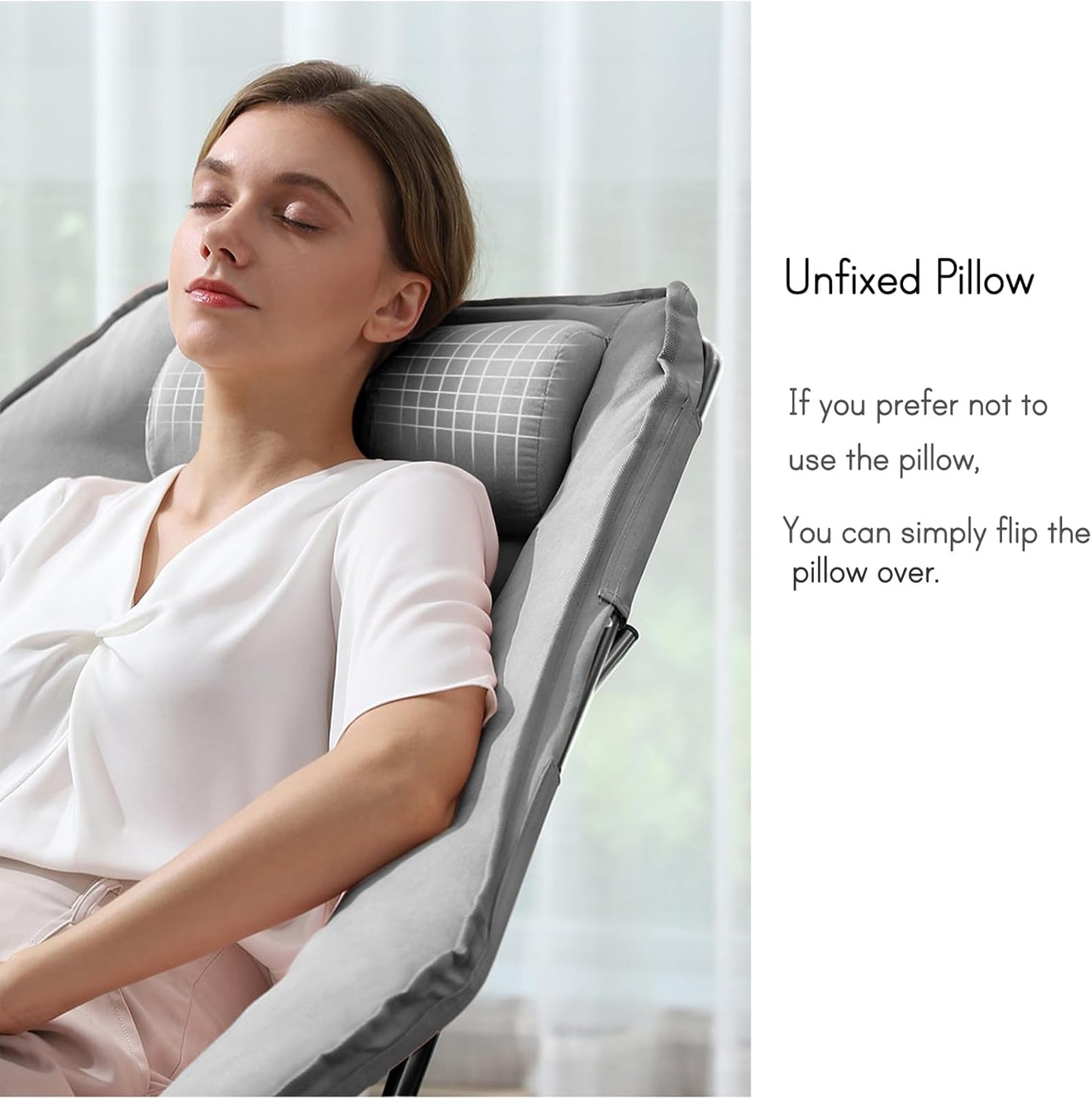 Hexagon Foldable Living Room Chair, Saucer Chair for Adults, Comfy Bedroom Lounge Chair, Moon Chair, Lazy Folding Chair for Dorm Rooms (Ottoman-Grey)