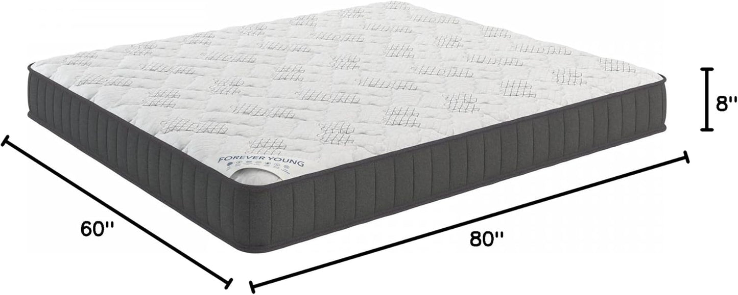 Ottomanson Queen 9" Hybrid Mattress - Rock Hard Feel - Made in USA - Individually Pocketed Coils & CertiPUR-US Foam - Fiberglass-Free - Bed in a Box