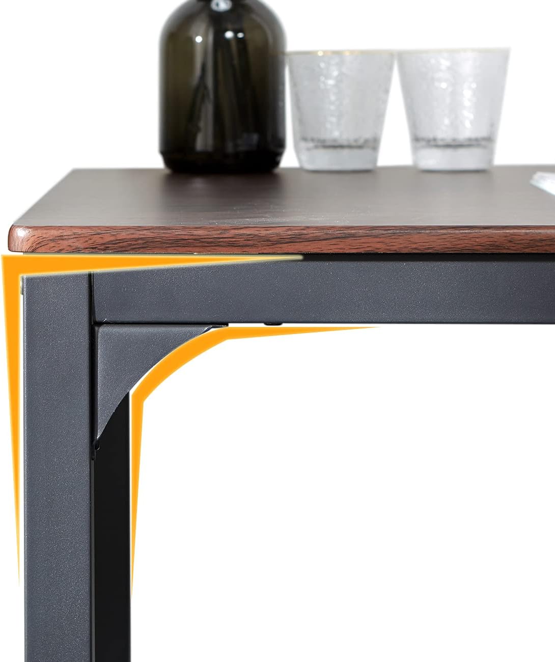 sogesfurniture 4 Piece Dining Table Set, Dining Table Set for 4, Kitchen Dinner Table with Benches for 4, Includes Table, 2 Chairs & Bench, Brown