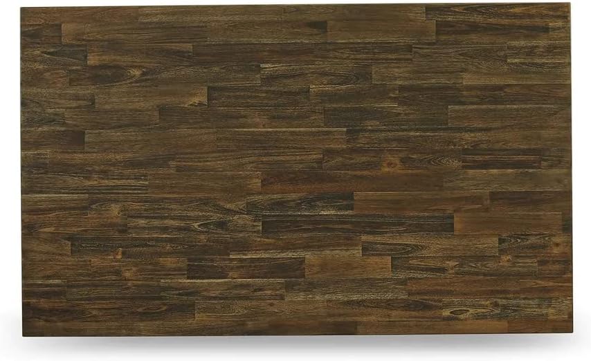 East West Furniture V676DR124-7 7 Piece Dining Room Table Set Consist of a Rectangle Dining Table with V-Legs and 6 Black Color Linen Fabric Upholstered Chairs, 36x60 Inch, Multi-Color