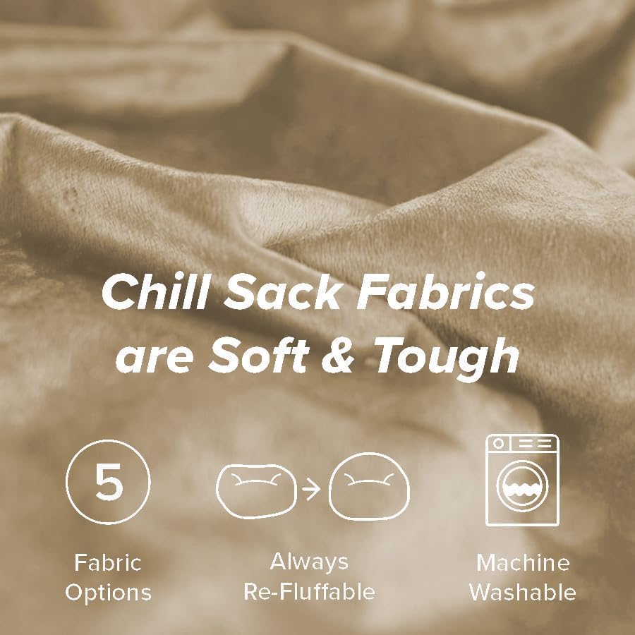 Chill Sack Bean Bag Chair: Giant 5' Memory Foam Furniture Bean Bag - Big Sofa with Soft Micro Fiber Cover - Camel