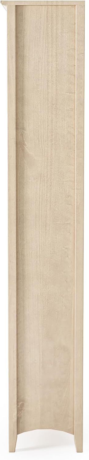 Camaflexi Shaker Style 6 Shelf Bookcase/Solid Wood / 72 inch Tall/Adjustable Shelving/Closed Back/Display Bookshelf for Living Room, Bedroom, Home and Office, Light Oak