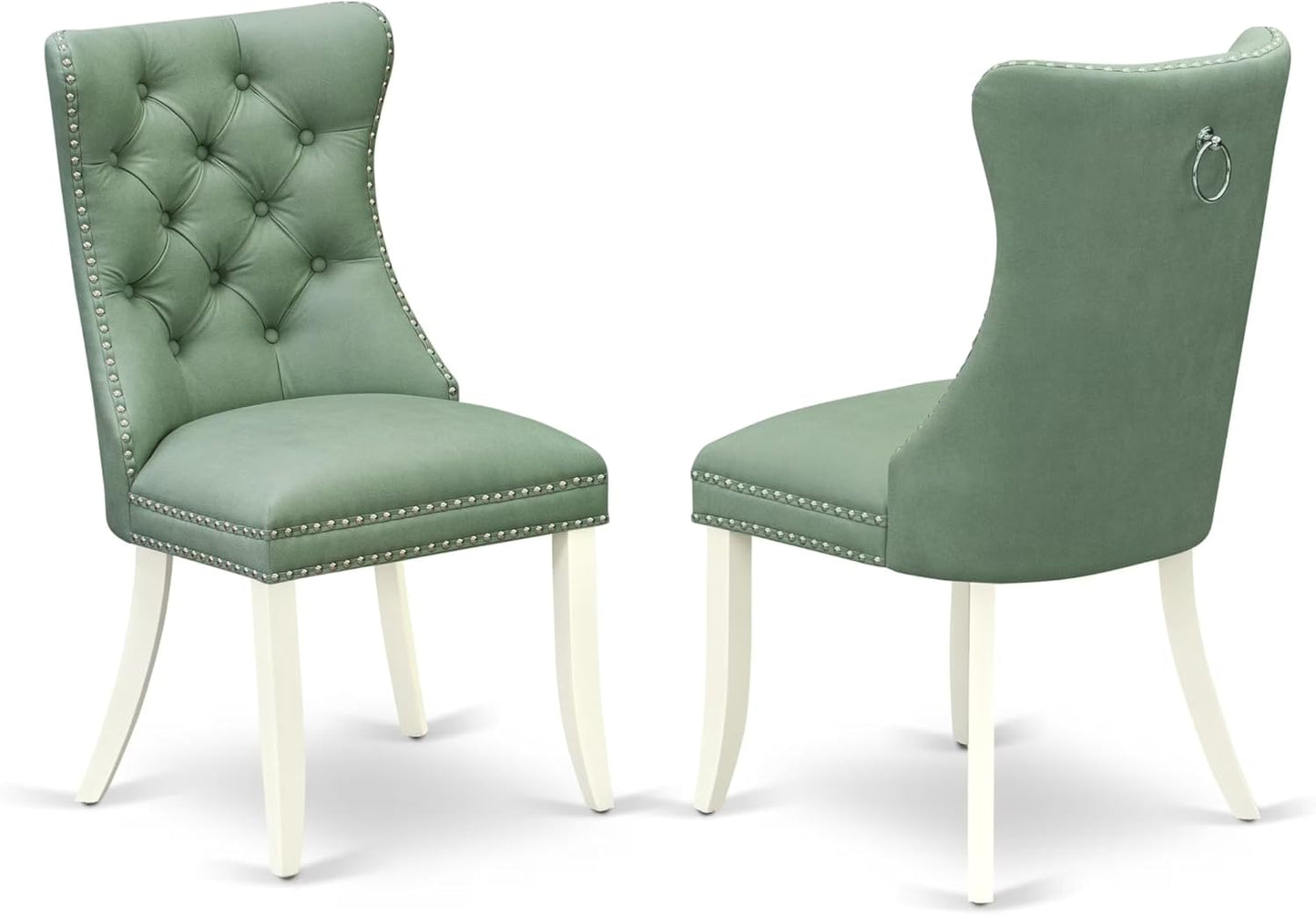 East West Furniture DODA9-LWH-22 9 Piece Kitchen Set Consists of a Rectangle Dining Table with Butterfly Leaf and 8 Polyester Fabric Padded Chairs, Linen White