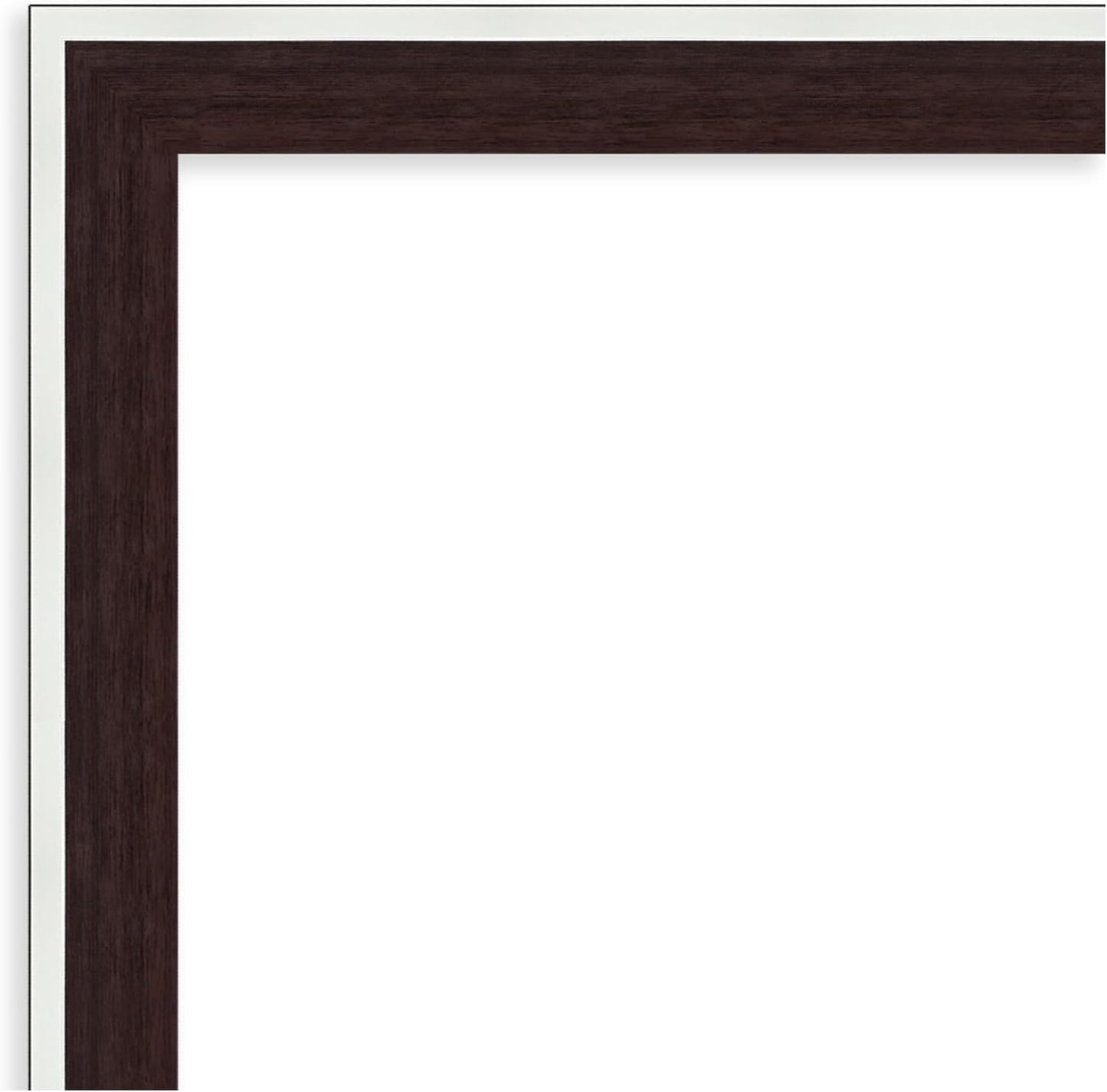 Amanti Art Bathroom Mirror for Over Sink, 30x41 Maya Espresso Silver Rectangle Vanity Mirror, X-Large Modern Contemporary Frame, Hangs Horizonally and Vertically, Bathroom Wall Decor, Non-Beveled Edge