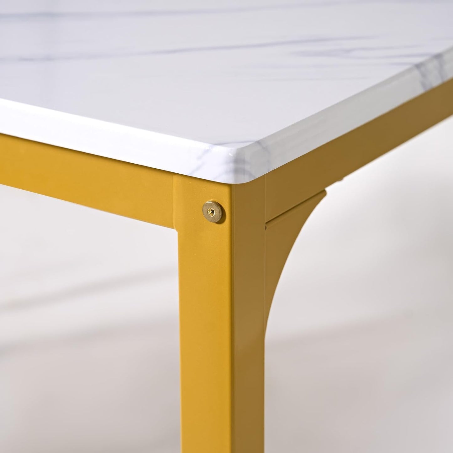 SogesHome 4-Piece Dining Table Set for 4 - Space-Saving Kitchen Set with Bench and Chairs, Ideal for Restaurants and Coffee Shops, Golden