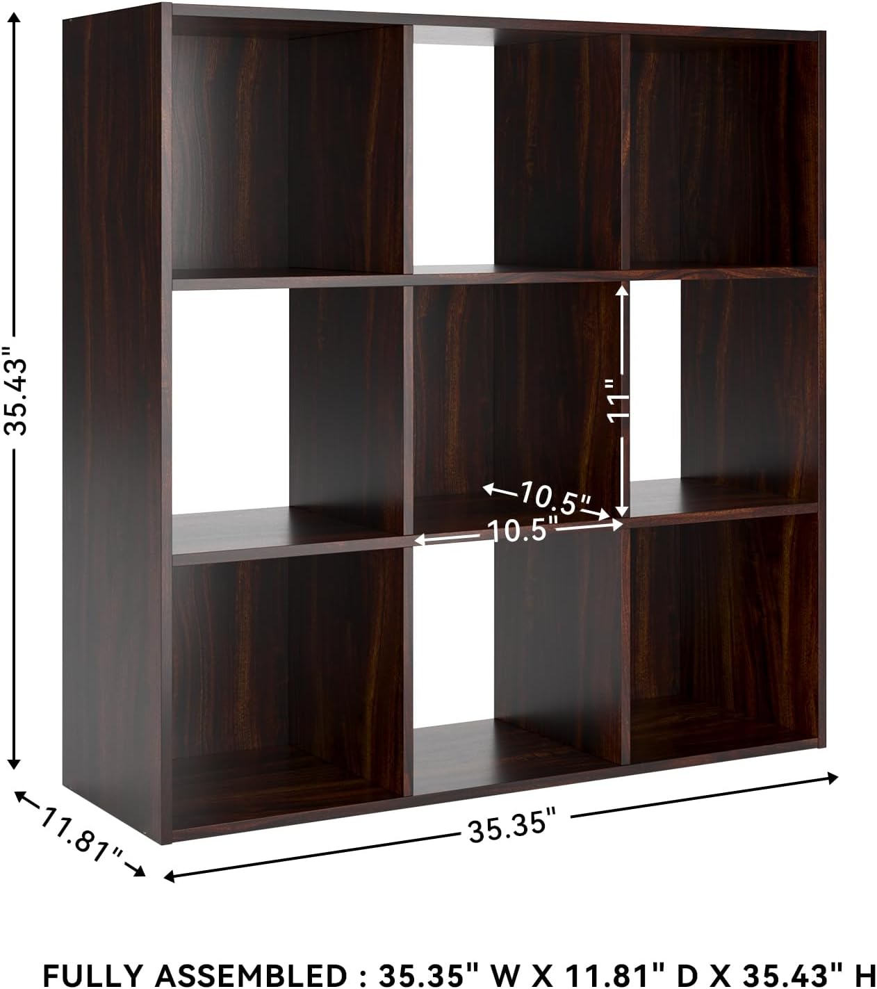 Signature Design by Ashley Glosmount 9 Cube Storage Organizer or Bookcase, Cherry & Light Brown