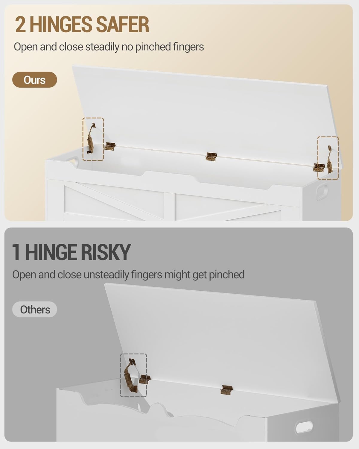 47.2" Storage Chest, Extra Large Storage Trunk with 2 Safety Hinges, Wooden Box Bench, Lift-Top Organizer Chest, Shoe Bench for Entryway, Bedroom, Living Room, White SB13403X