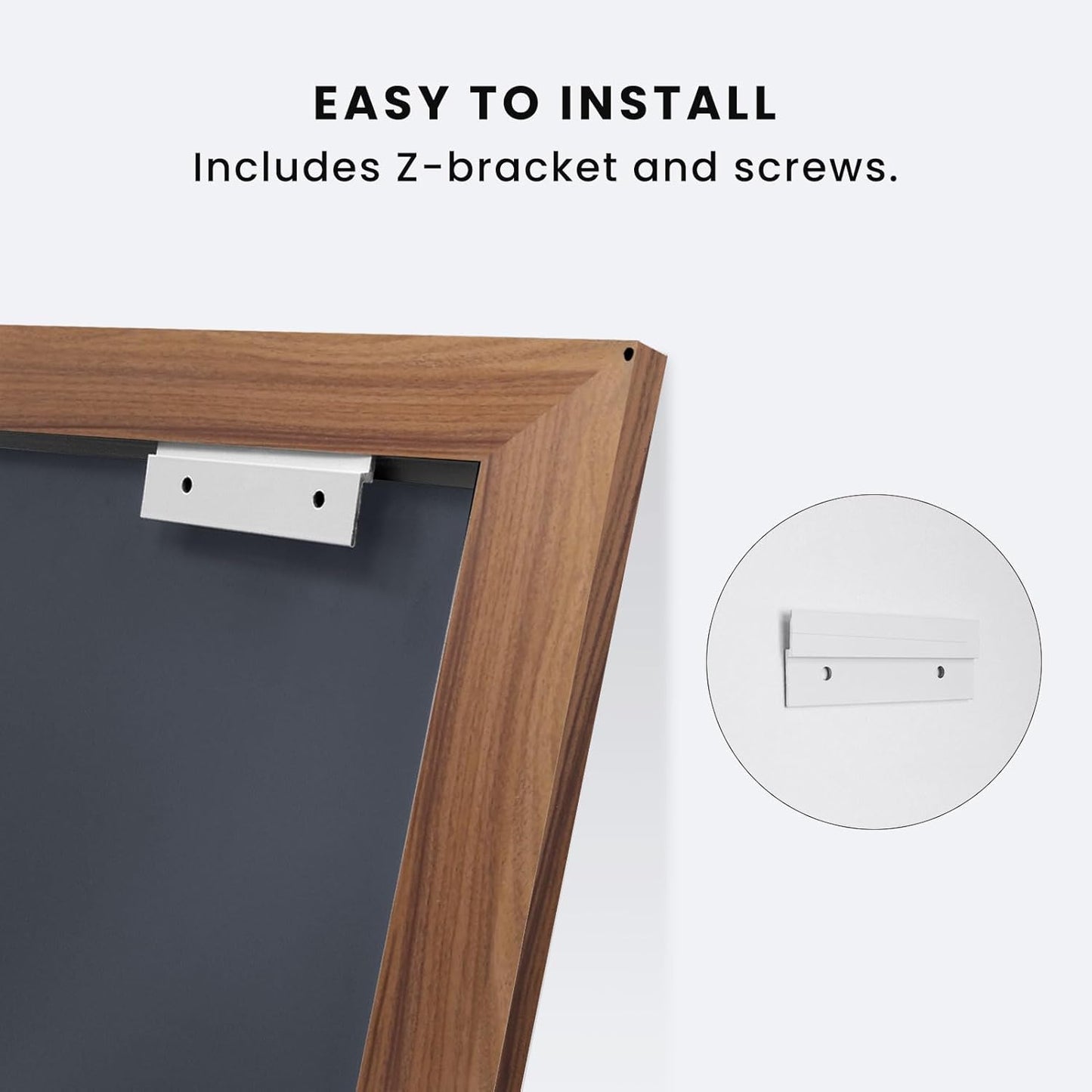 Amorho Bathroom Mirror, 48 X36 Inch Wall Mirror, Walnut Wood Grain Metal Framed, Anti-Rust, Hang Horizontally/Vertically, Suitable for Vanity, Bedroom, Farmhouse, Bathroom