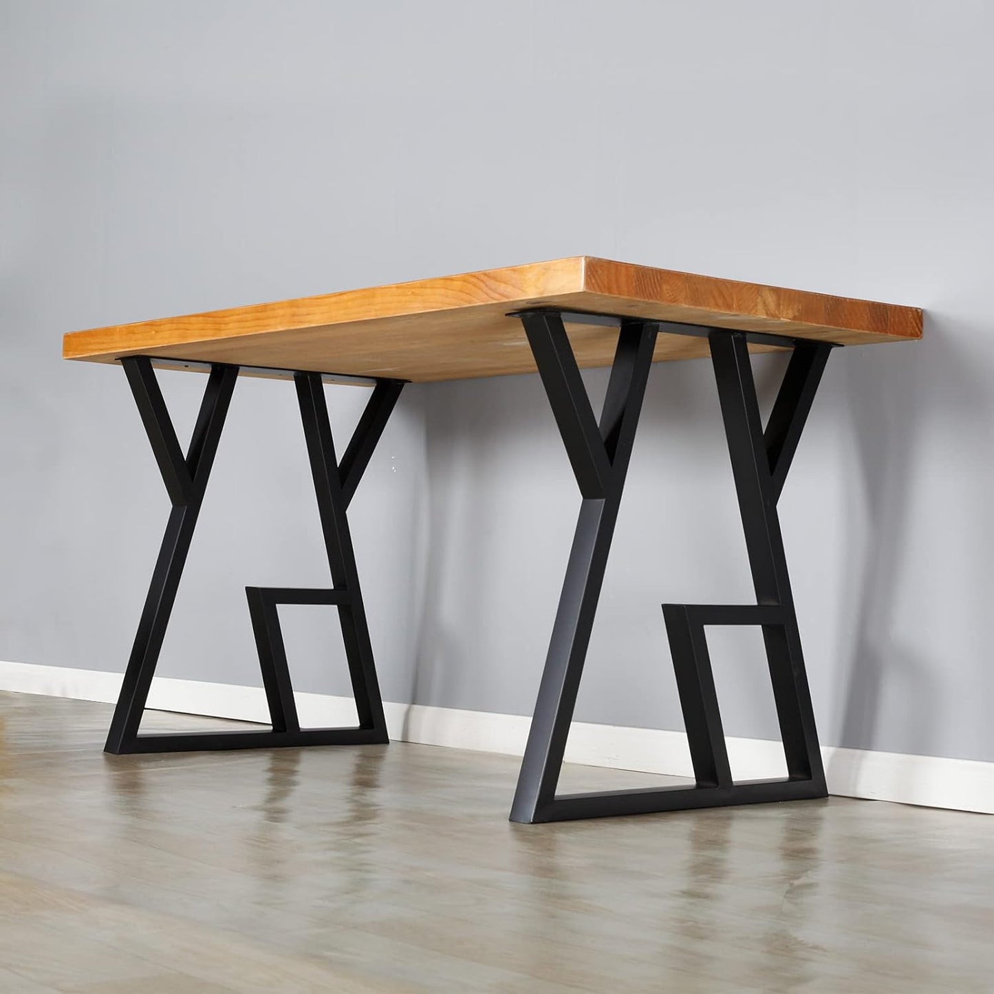 SSS Furniture 2 Pack Industrial Metal Furniture Legs 2 Tier 28” H x 24” W,DIY Decor Brackets Shelf,Coffee Dining Tables Legs,Desk Legs,Cocktail Table, Square Tube Leg Black