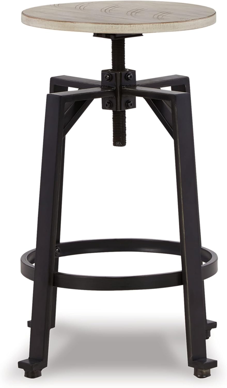 Signature Design by Ashley Karisslyn Urban Industrial Counter Height Barstool, 2 Count, Whitewash & Black