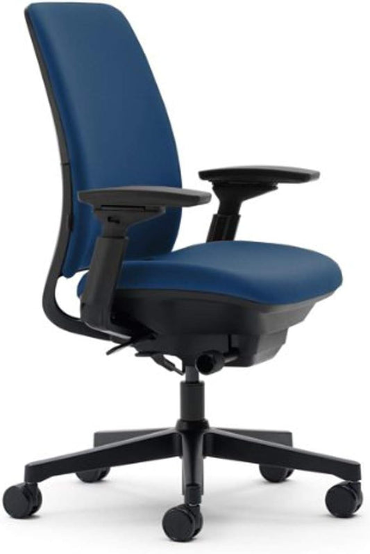 Steelcase Amia Office Chair - Most Comfortable Sit - 4 Points of Adjustability - Ergonomic Desk Chair - Upper Back Support - Adjustable Lumbar Support - Blue Fabric