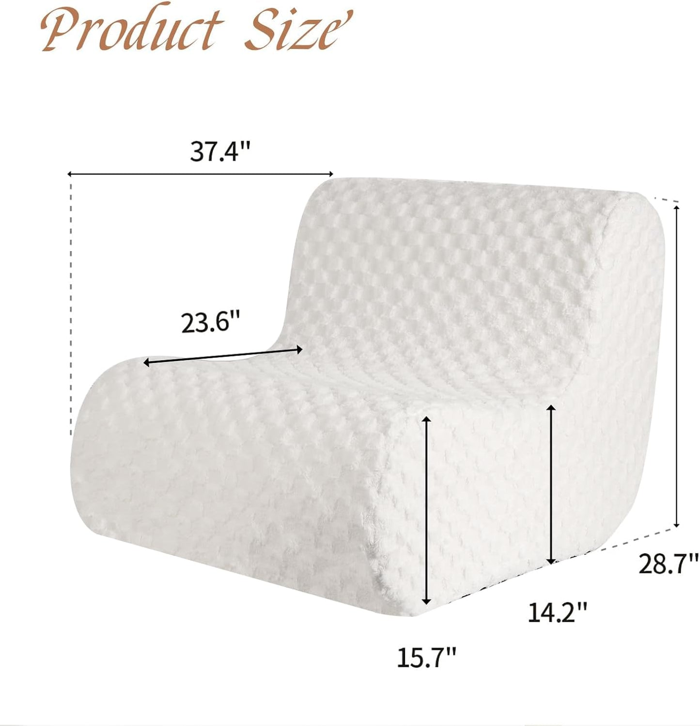 Bean Bag Chairs for Adults, Comfy Floor Sofa with Memory Foam, Giant Bean Bag Couch for Living Room Bedroom Dorm Office, Cream