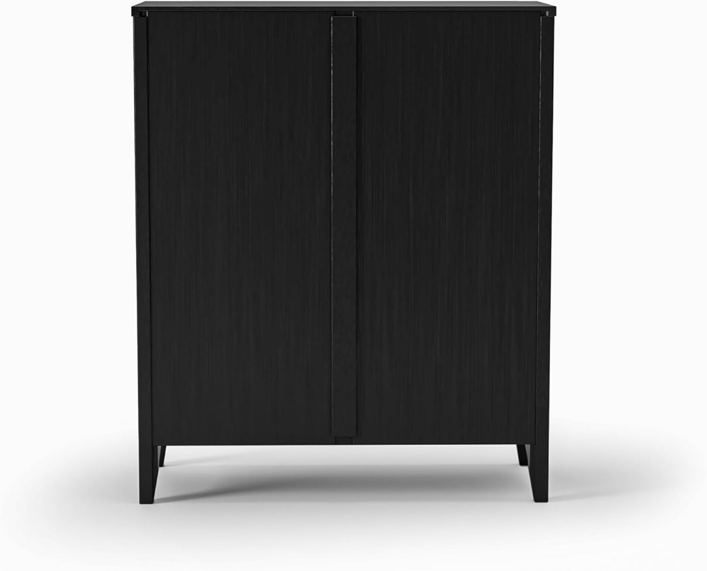 Camaflexi Shaker Style 3 Shelf Bookcase/Solid Wood / 36" High/Adjustable Shelving/Closed Back/Display Bookshelf for Living Room, Bedroom, Home and Office, Black