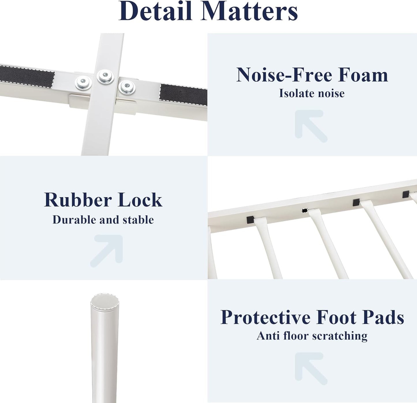 Allewie 14 Inch Full Size Metal Platform Bed Frame with Victorian Vintage Headboard and Footboard/Mattress Foundation/Under Bed Storage/No Box Spring Needed/Easy Assembly/Noise Free/White