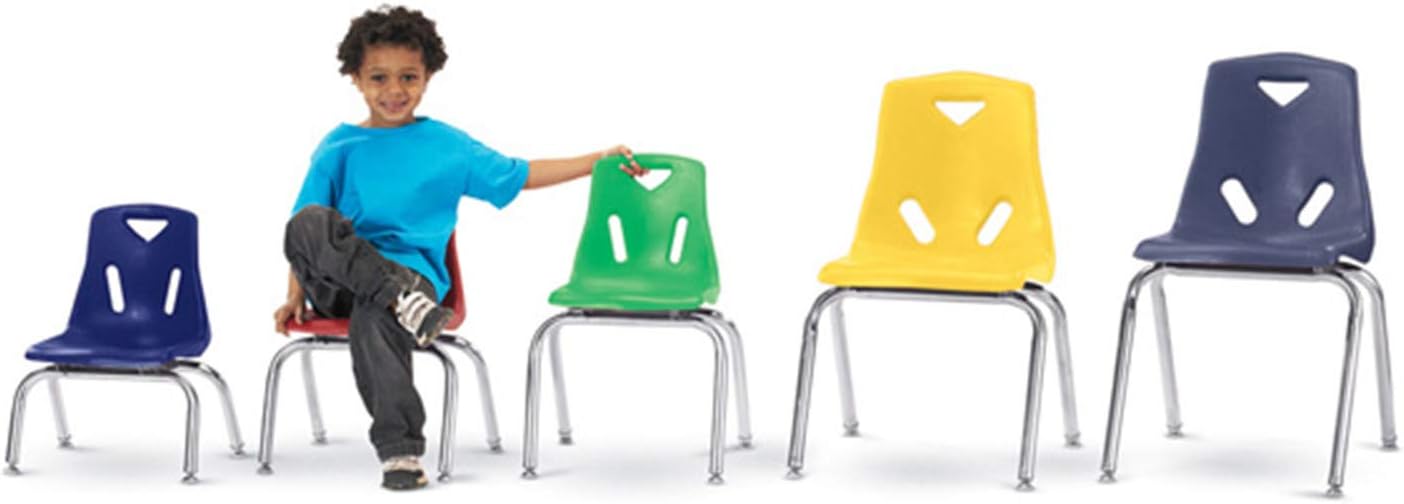 Jonti-Craft Berries 8148JC1114 Stacking Chair with Chrome-Plated Legs, 18" Height, Orange