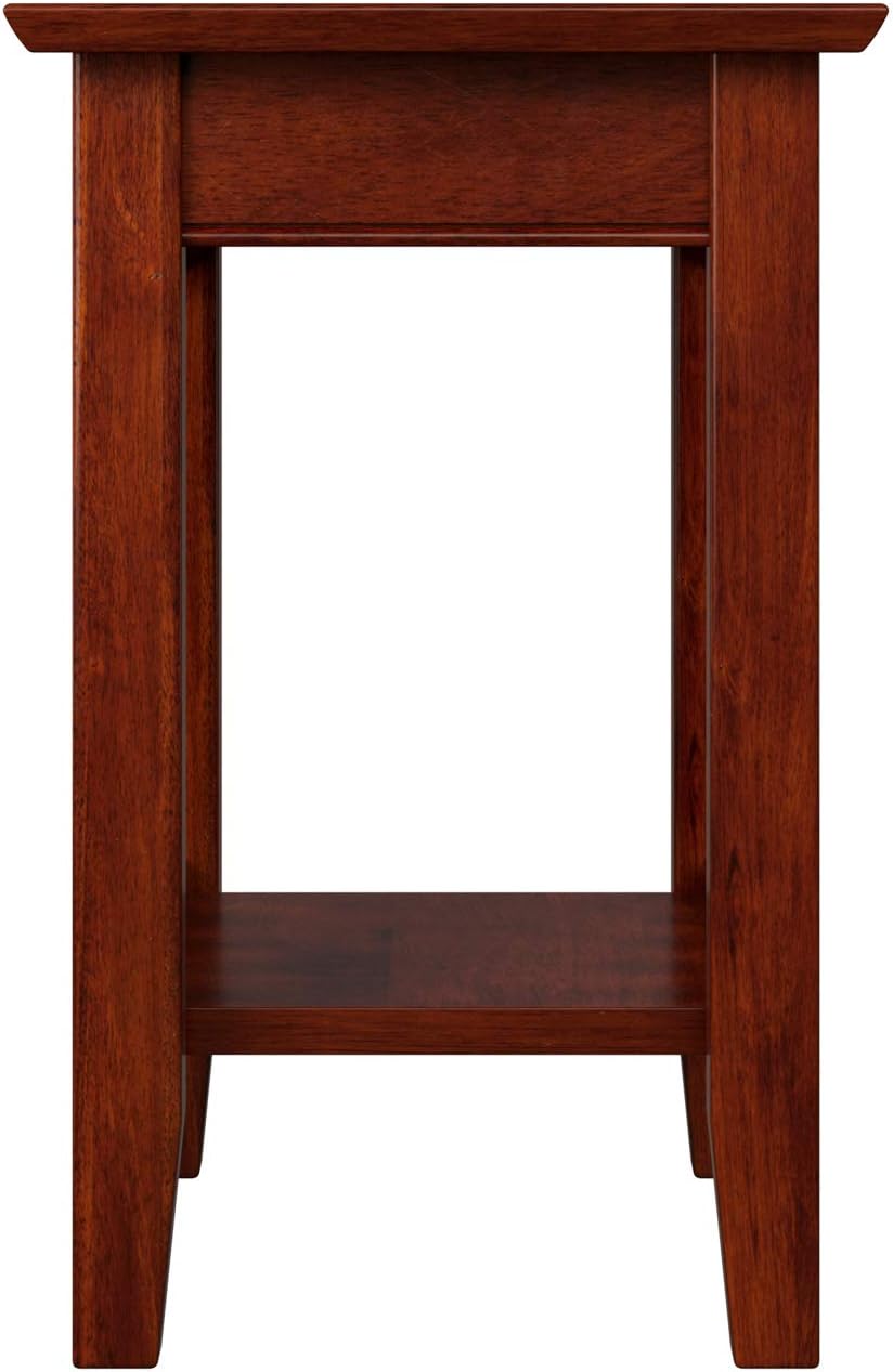 AFI, Mission Chair Side Table with Charging Station, Walnut