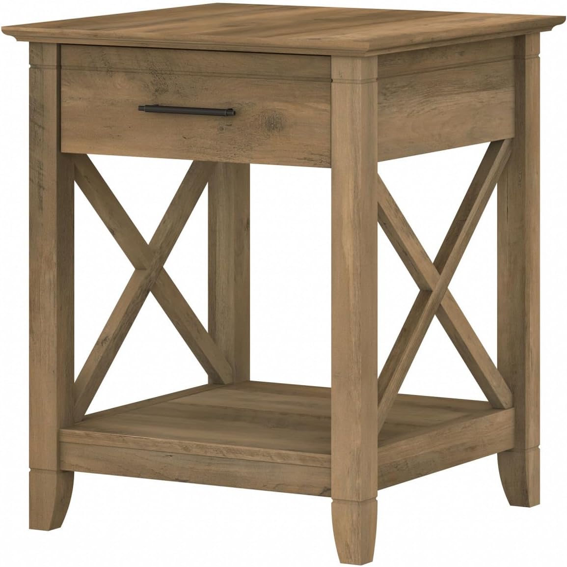 Bush Furniture Key West Small End Table with Storage | Modern Farmhouse Accent Shelf for Living Room in Reclaimed Pine