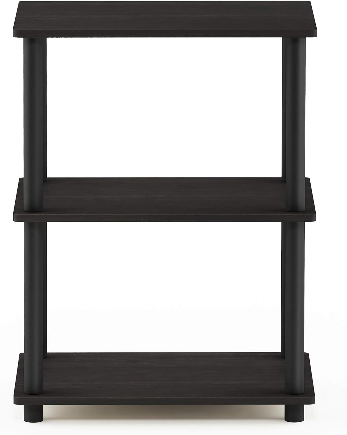 Furinno Turn-N-Tube No Tool 3-Tier Storage Shelf, Narrow, Espresso/Black