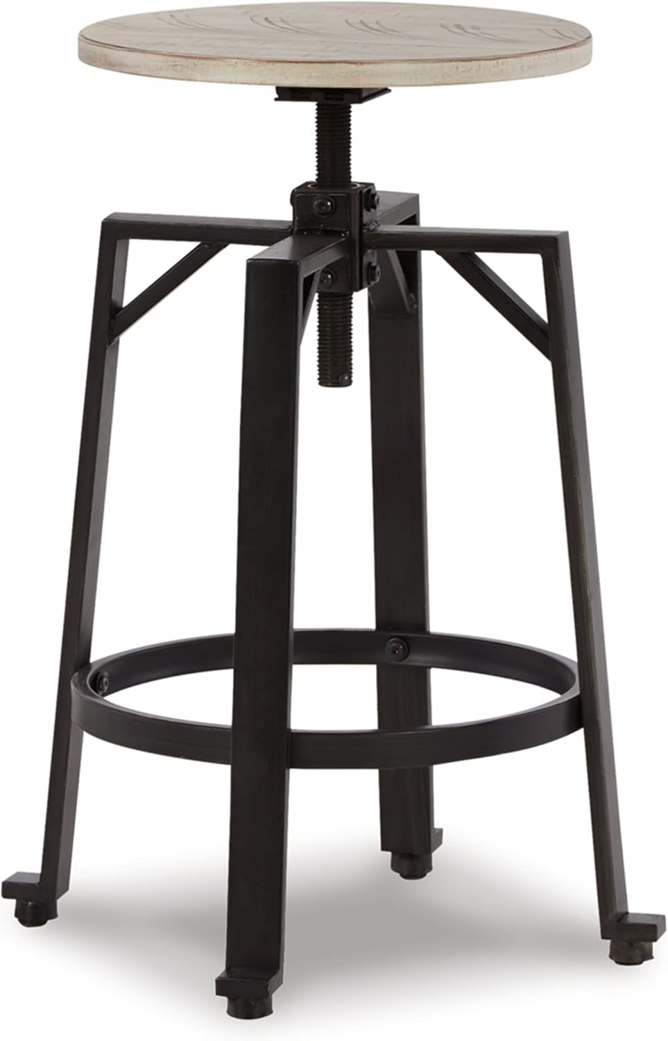 Signature Design by Ashley Karisslyn Urban Industrial Counter Height Barstool, 2 Count, Whitewash & Black