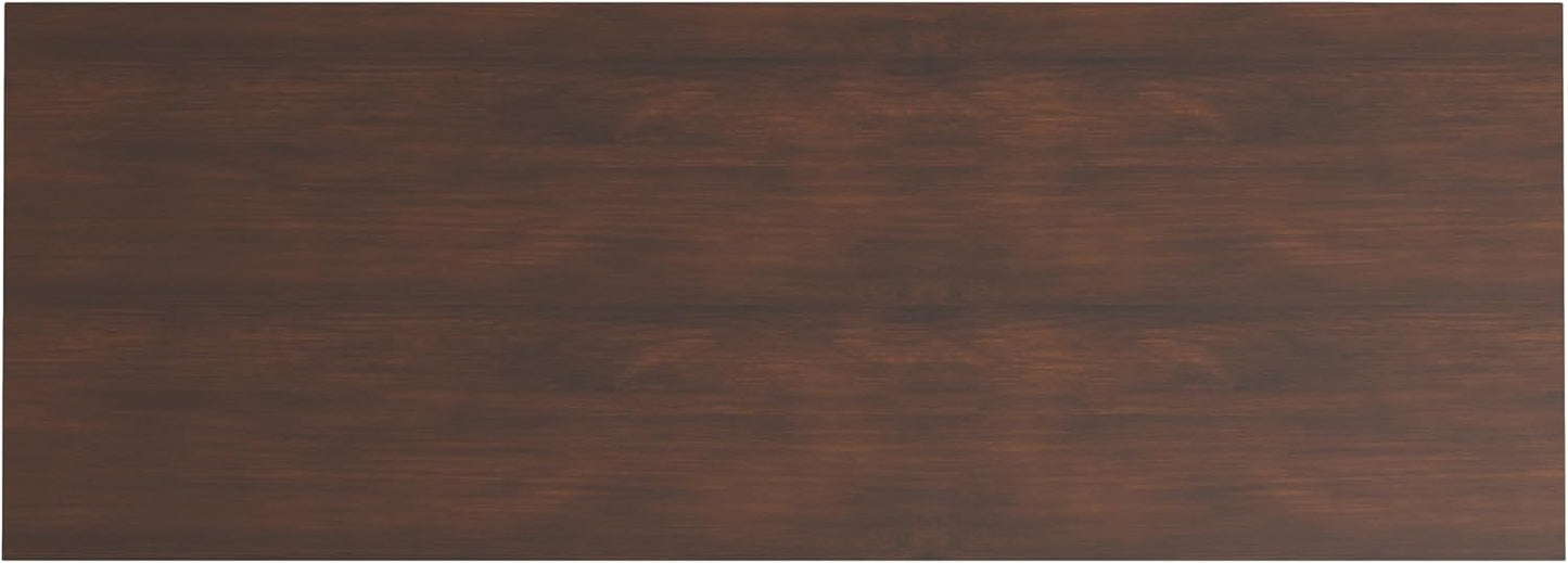 SIMPLIHOME Amherst Desk - 54-Inch Wide Solid Wood Writing Desk in Russet Brown, Transitional Home Office Computer Table for Workspace or Study with 2 Drawers and Flip-Down Keyboard Tray