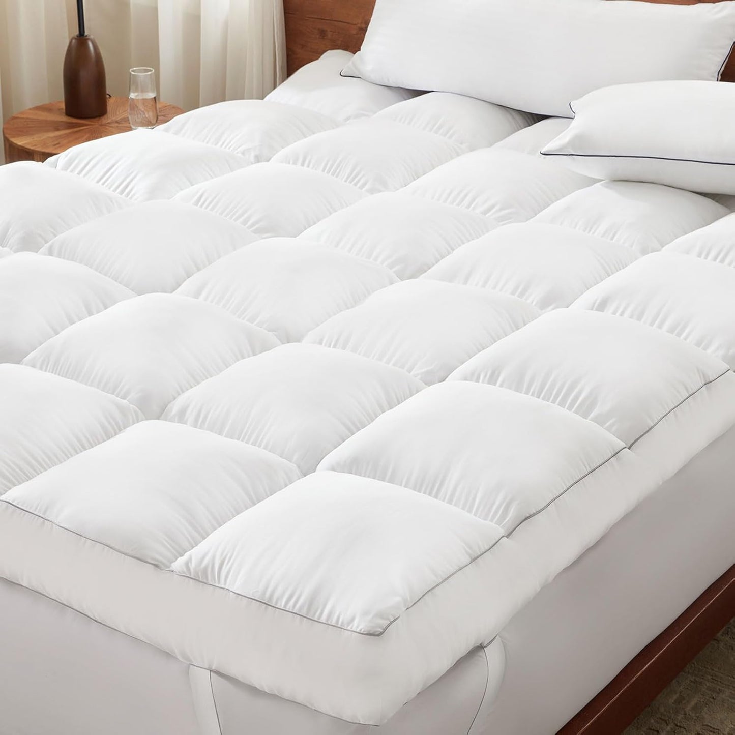 Decroom 5 Inch Memory Foam Mattress Topper King Size, Filled with Breathable Memory Foam Pillow Topper, Soft Fluffy Supportive Bed Mattress Pad for Back Pain Relief, 80x78x5 Inch