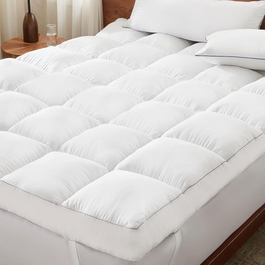 Decroom 5 Inch Memory Foam Mattress Topper King Size, Filled with Breathable Memory Foam Pillow Topper, Soft Fluffy Supportive Bed Mattress Pad for Back Pain Relief, 80x78x5 Inch