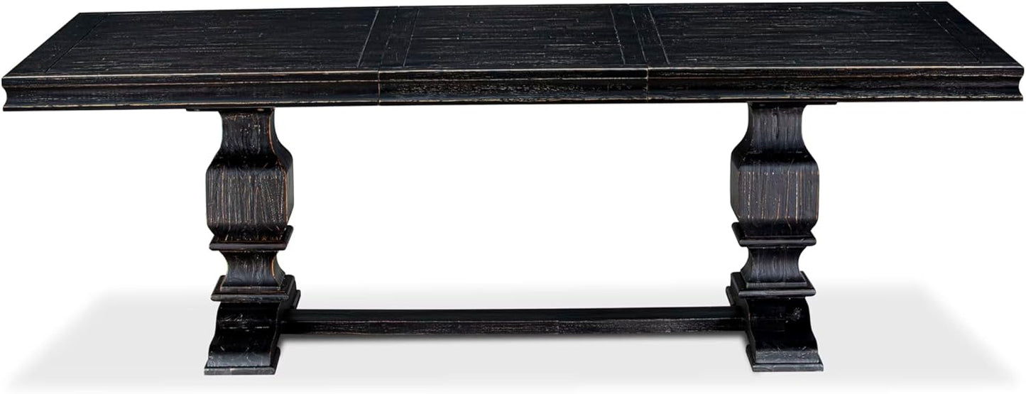 LKMA7-SBB-34-7-pc Dining Room Set Consists of a Dinner Table and 6 Dark Grey Polyester Fabric Modern Dining Chairs with Button Tufted Back - Sand Blasting Black Finish