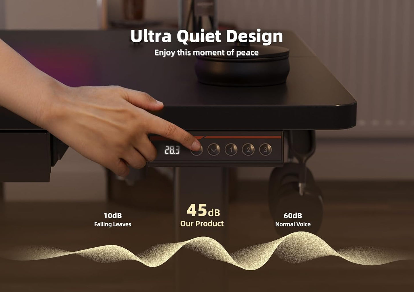 YDN Standing Desk with Drawers, 48 x 24 Inch Adjustable Height Stand Up Desk, Sit Stand Computer Desk for Home Office, Black