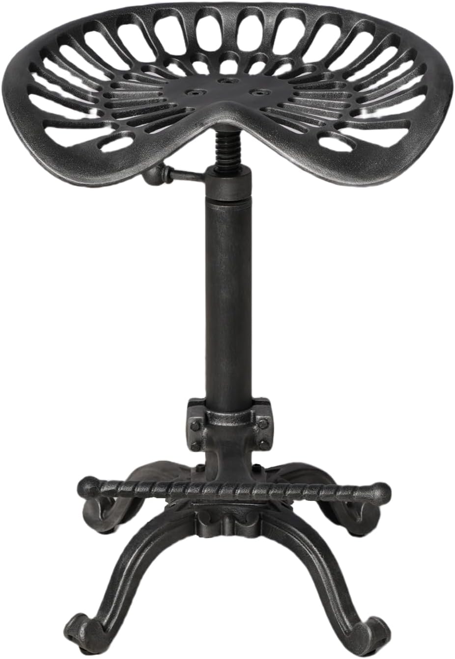 Rustic Tractor Seat Bar Stool Cast Iron Saddle Seat Industrial Counter Stools 20-27inch Height Adjustable