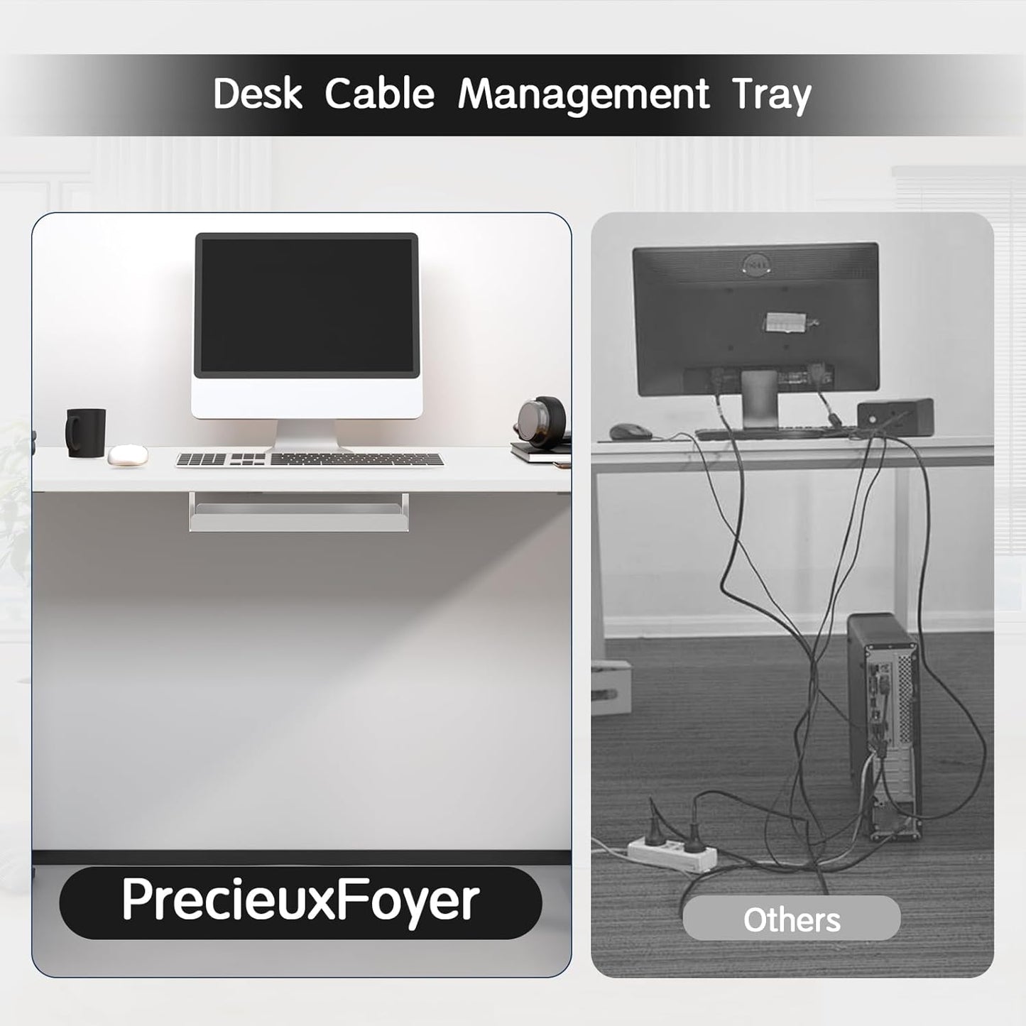 Standing Desk Frame, Electric Adjustable Legs with Memory Presets, Stand Up Desk Frame Workstation, with Cable Management Tray, Headphone Hook, Caster Wheels, for Home Office