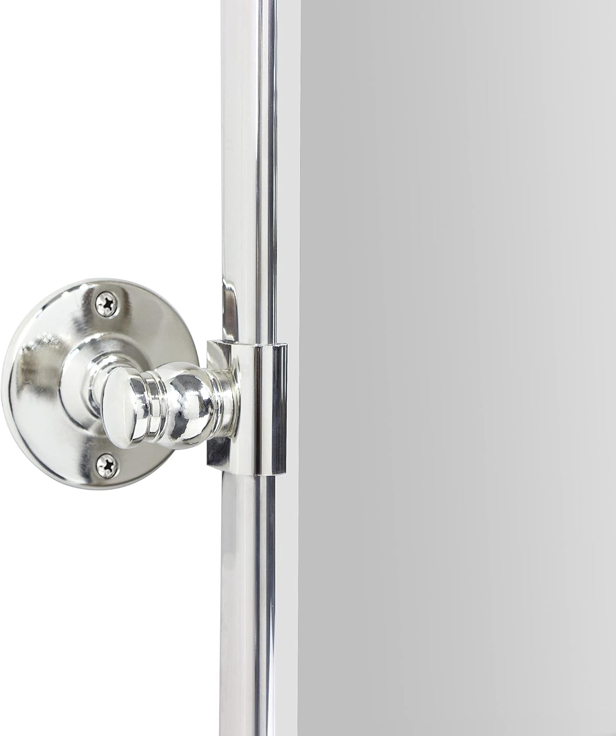 TEHOME 24 x 38'' Horizontal Farmhouse Chrome Metal Framed Pivot Rectangle Bathroom Mirror Tilting Beveled Vanity Mirrors for Wall