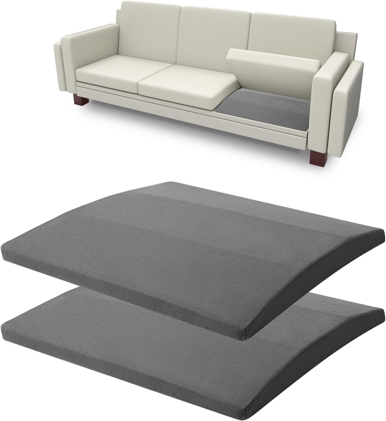 Sofa Couch Cushion Support for Sagging Seats, Trapezoidal 20" x 20" High Density Foam Replacement for Sofa Furniture Seats, Set of 2