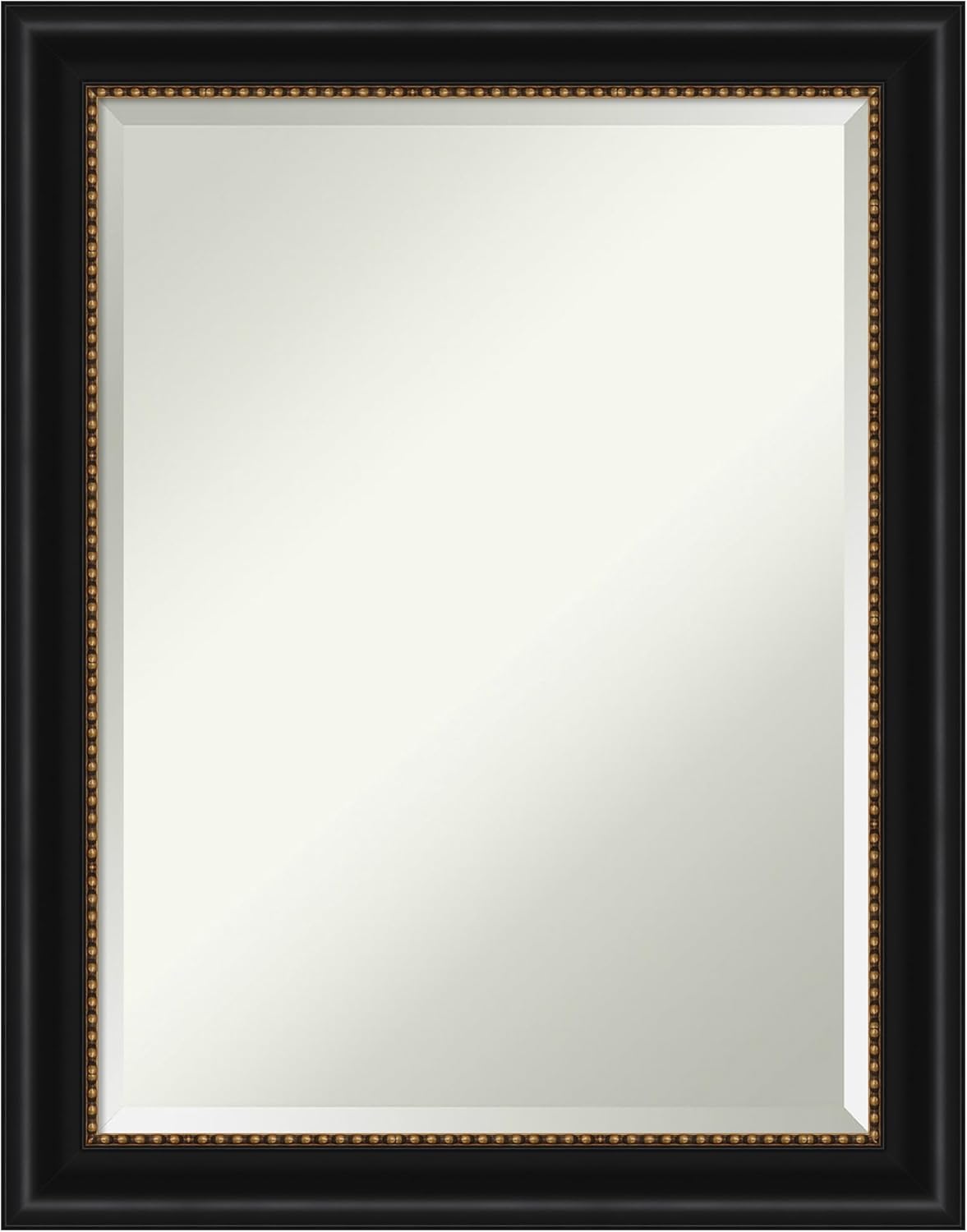 Amanti Art Black Bathroom Mirror for Over Sink, 28x22 Manhattan Black Rectangle Vanity Mirror, Medium Traditional Frame, Hangs Horizonally and Vertically, Bathroom Wall Decor, Beveled Edge