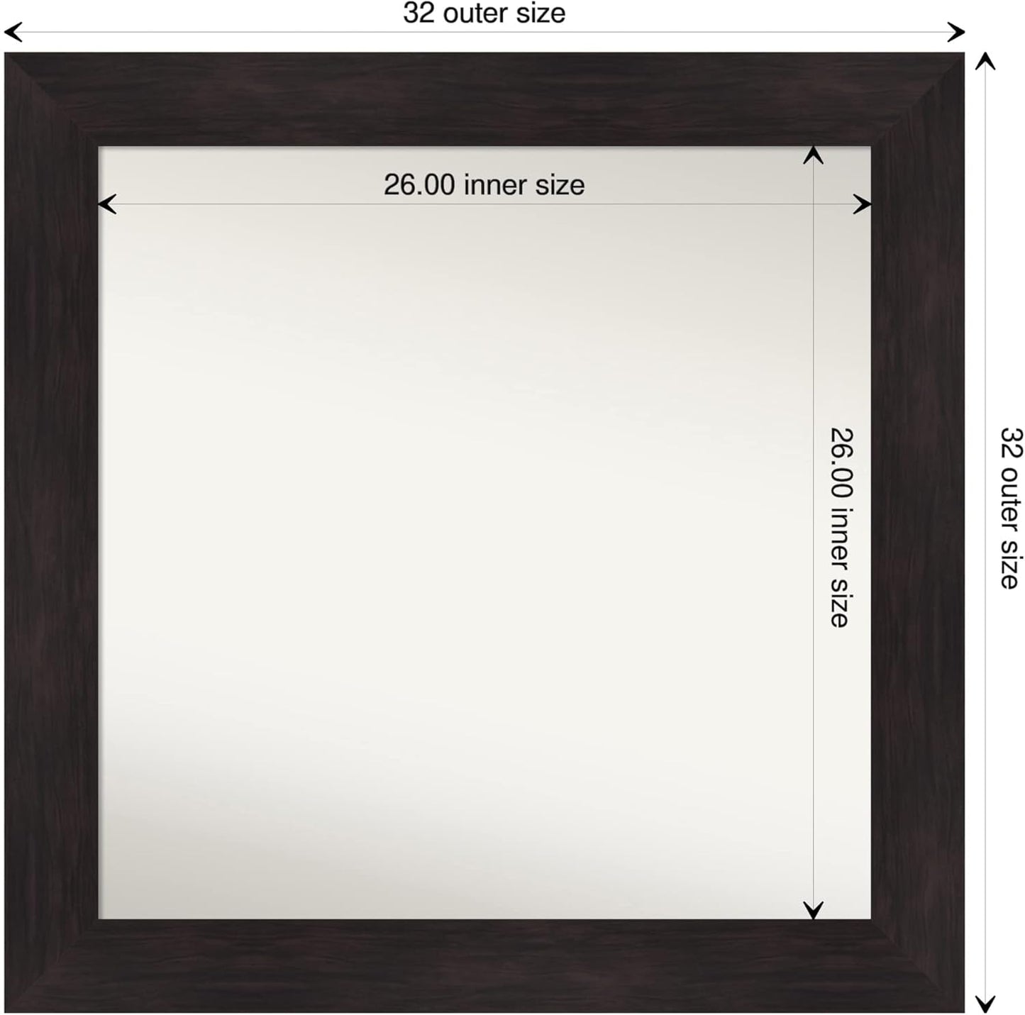 Amanti Art Silver Bathroom Mirror for Over Sink, 28x28 Florence Silver Square Vanity Mirror, Large Casual Frame, Hangs Horizonally and Vertically, Bathroom Wall Decor, Non-Beveled Edge from WI, USA