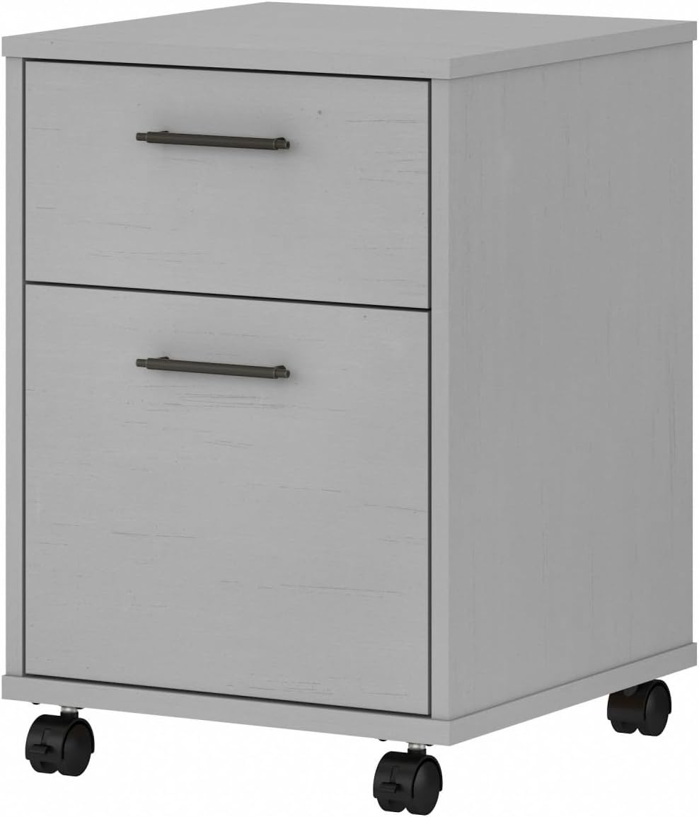 Bush Furniture Key West 2 Drawer Rolling File Cabinet in Cape Cod Gray Mobile Organization for Home Office Small Under Desk Storage on Wheels
