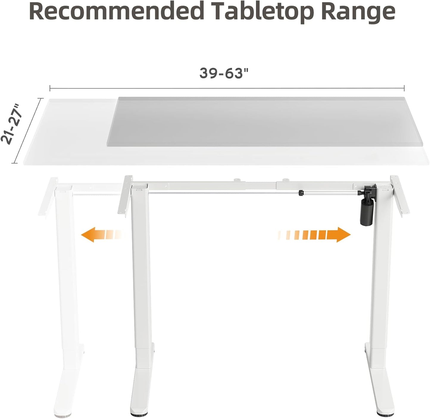 Claiks Standing Desk Frame, Electric Stand Up Desk Legs Frame Workstation Up to 63",C-Shaped Adjustable Standing Computer Desk for Home and Office, (White Frame only)