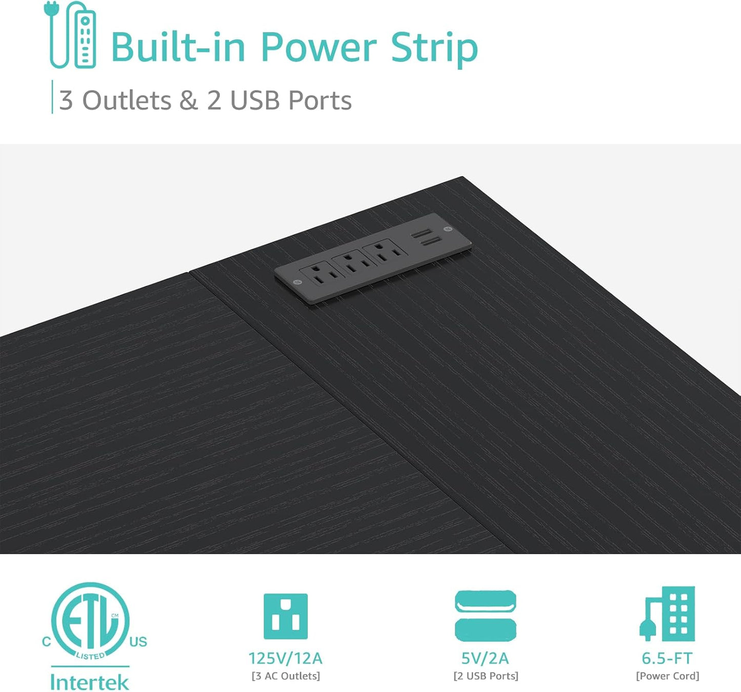 Lufeiya L Shaped Gaming Desk with Drawers & Storage Shelves, 55 Inch Corner Computer Desk with Power Outlet for Home Office Bedroom, L-Shaped Teen PC Desks with Fabric Drawer, Black