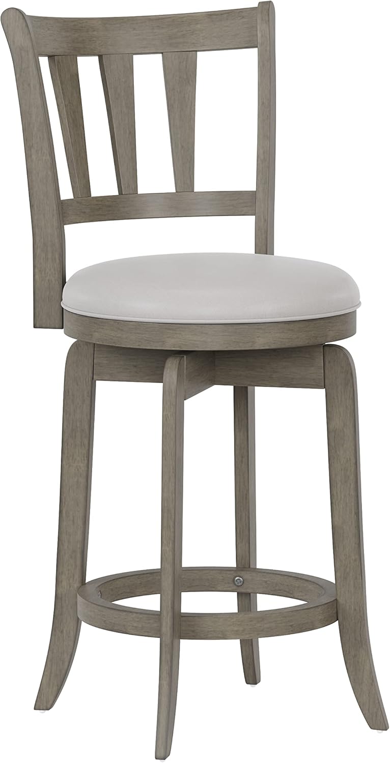 Hillsdale Presque Isle 26" Wood Swivel Counter Height Stool, Aged Gray